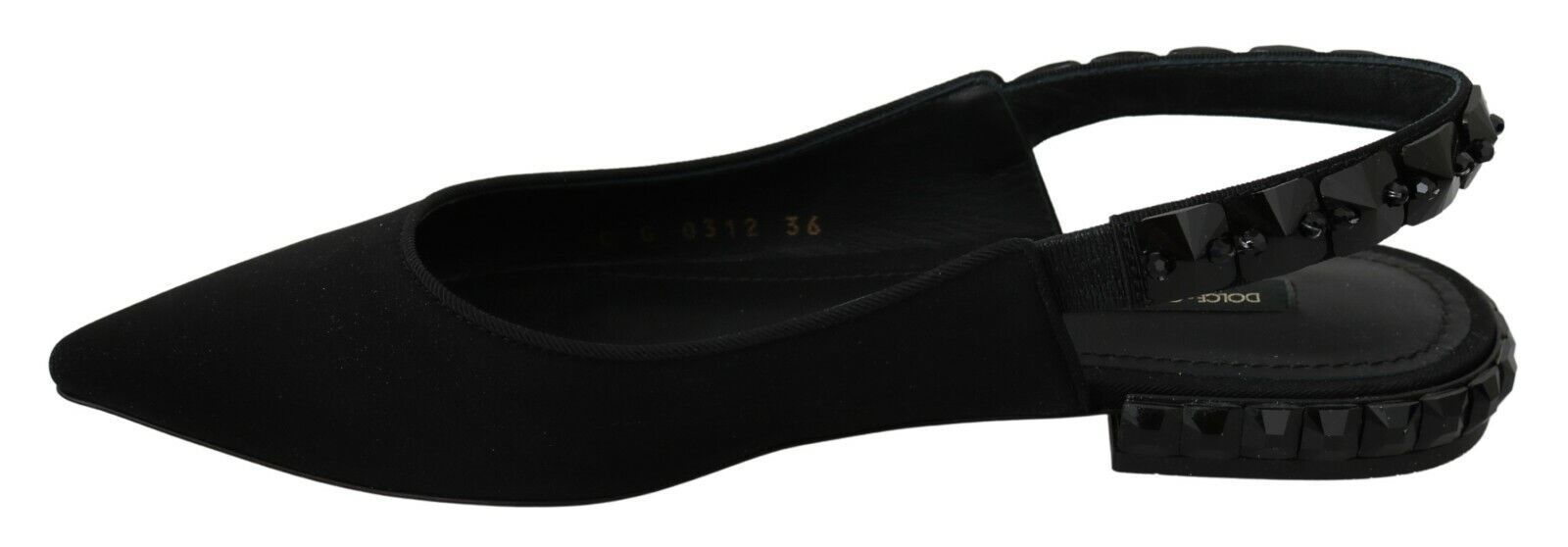 Dolce & Gabbana Black Flats Slingback Charmeuse Shoes Secondary image