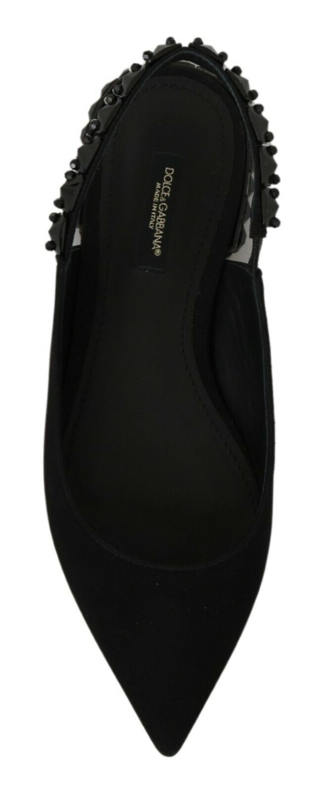 Dolce & Gabbana Elegant Silk Blend Slingback Flats with Crystals - ACCEXO
