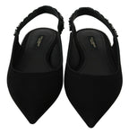 Dolce & Gabbana Elegant Silk Blend Slingback Flats with Crystals - ACCEXO