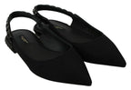 Dolce & Gabbana Elegant Silk Blend Slingback Flats with Crystals - ACCEXO