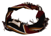 Dolce & Gabbana Multicolor Wool Knit DG King Shawl Wrap Scarf for Men