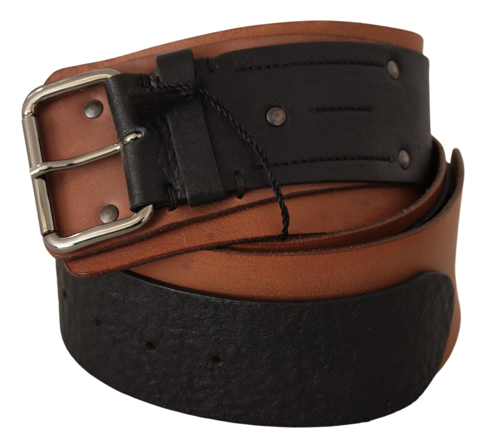 Costume National Elegant Dual-Tone Leather Fashion Belt - ACCEXO