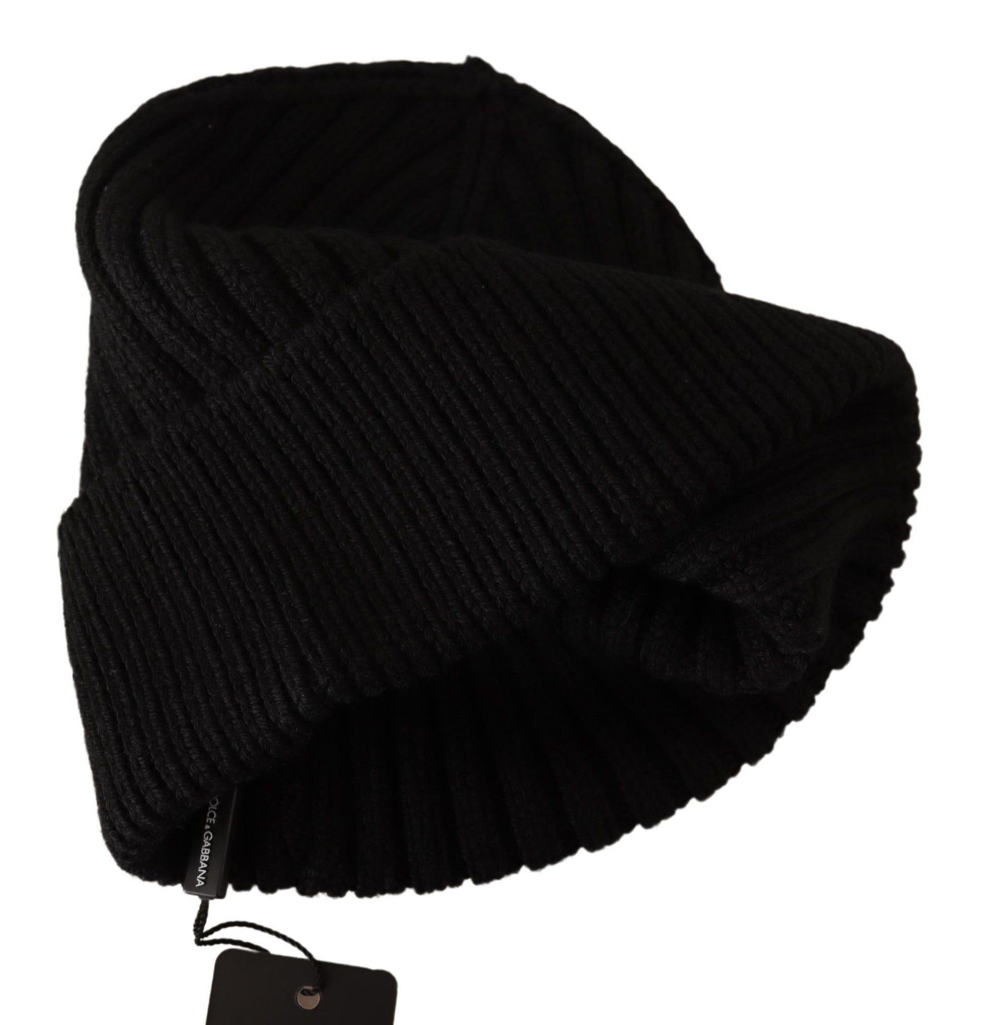 Dolce & Gabbana Elegant Cable Knit Wool Beanie with Fleece Liner - ACCEXO
