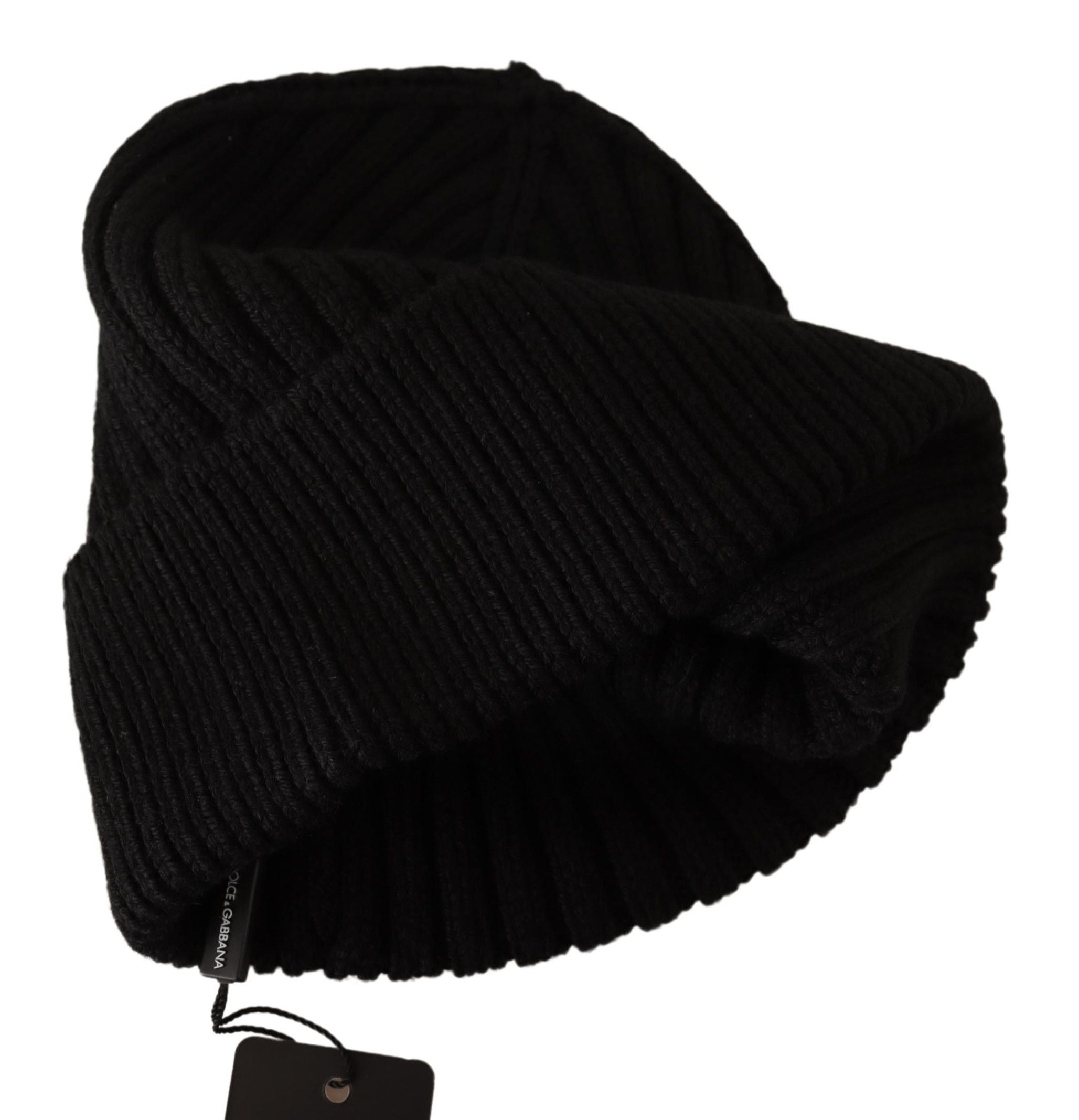 Dolce & Gabbana Elegant Cable Knit Wool Beanie with Fleece Liner - ACCEXO