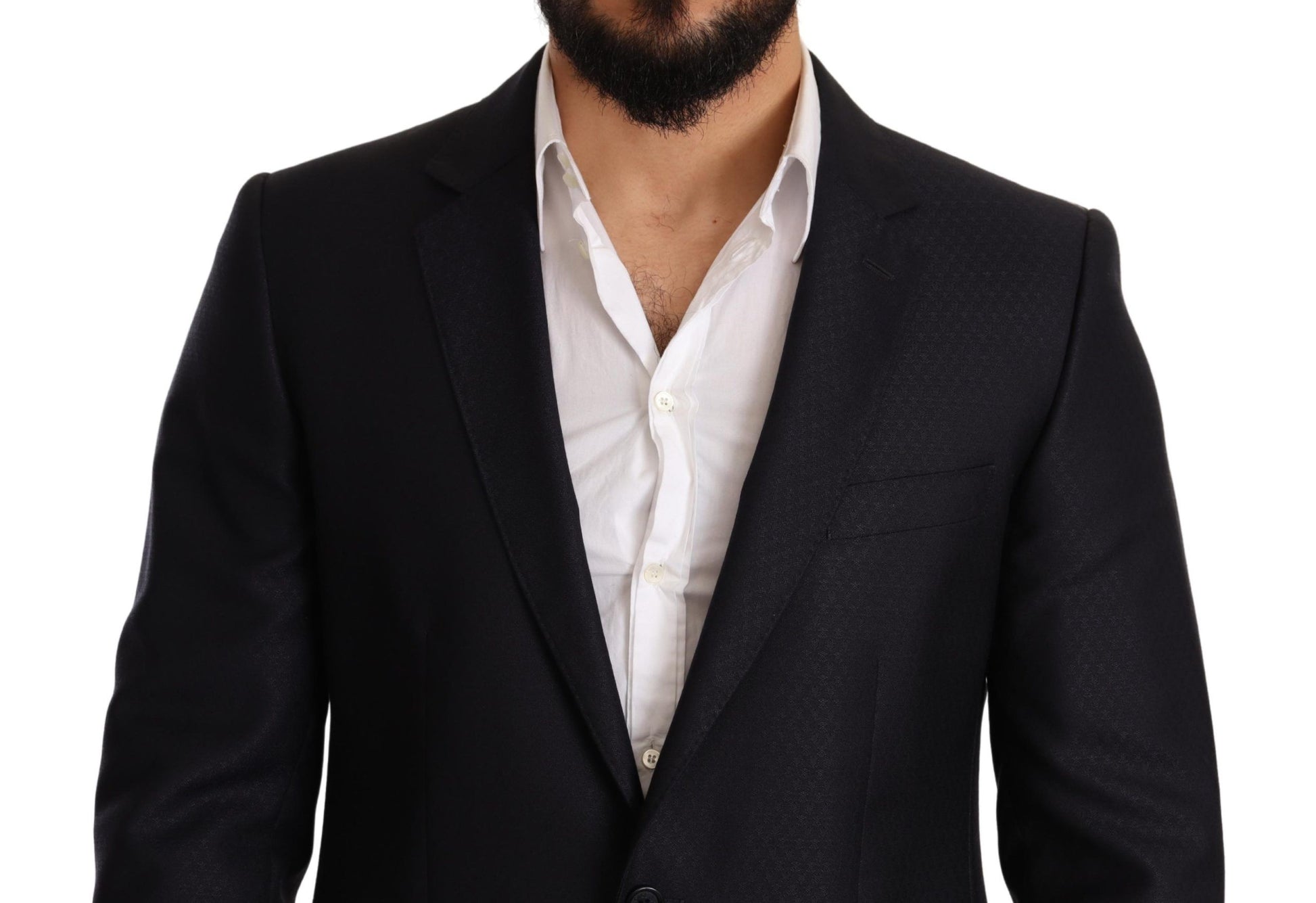 Dolce & Gabbana Elegant Slim Fit Jacquard Suit in Blue - ACCEXO