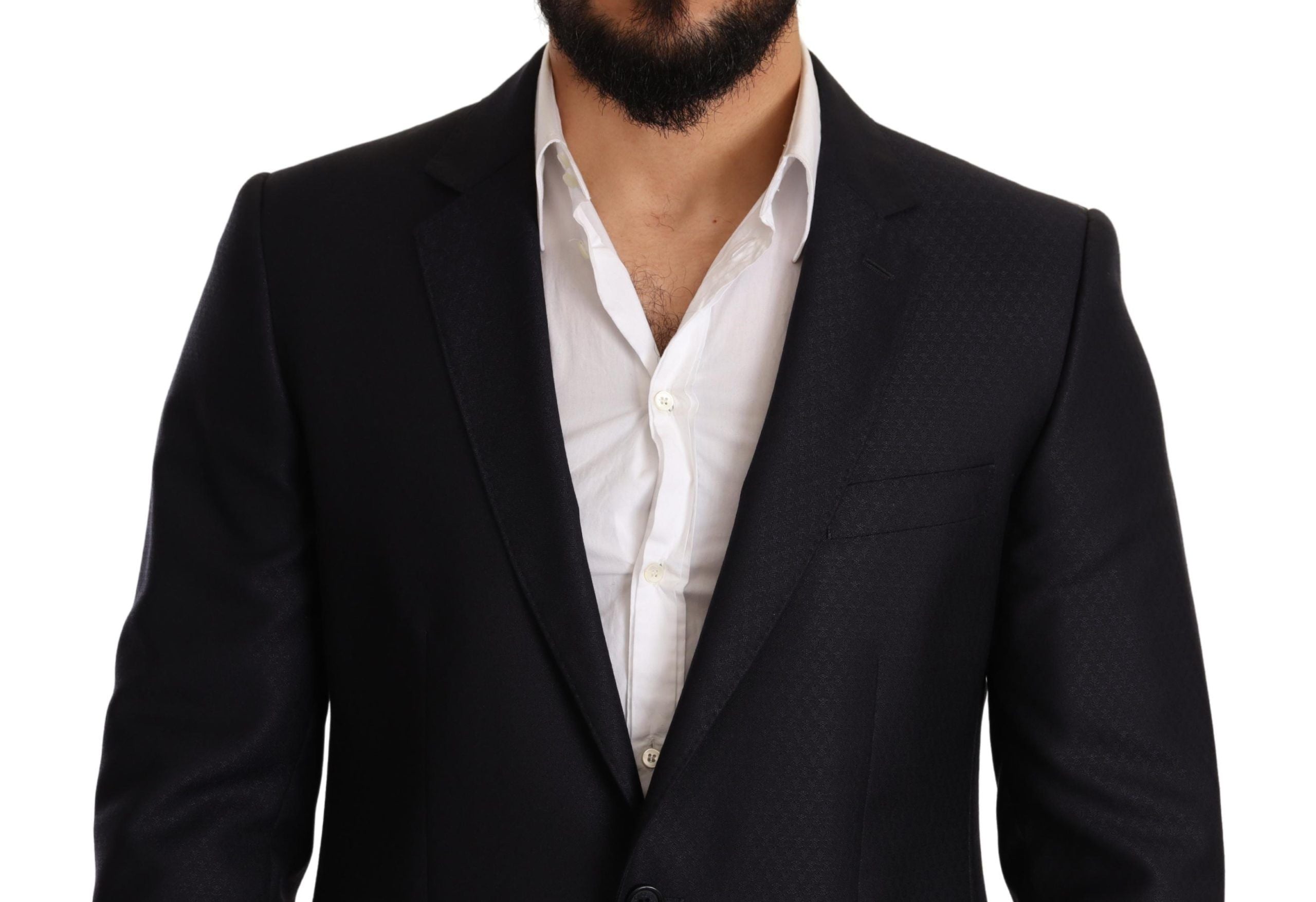 Dolce & Gabbana Elegant Slim Fit Jacquard Suit in Blue - ACCEXO