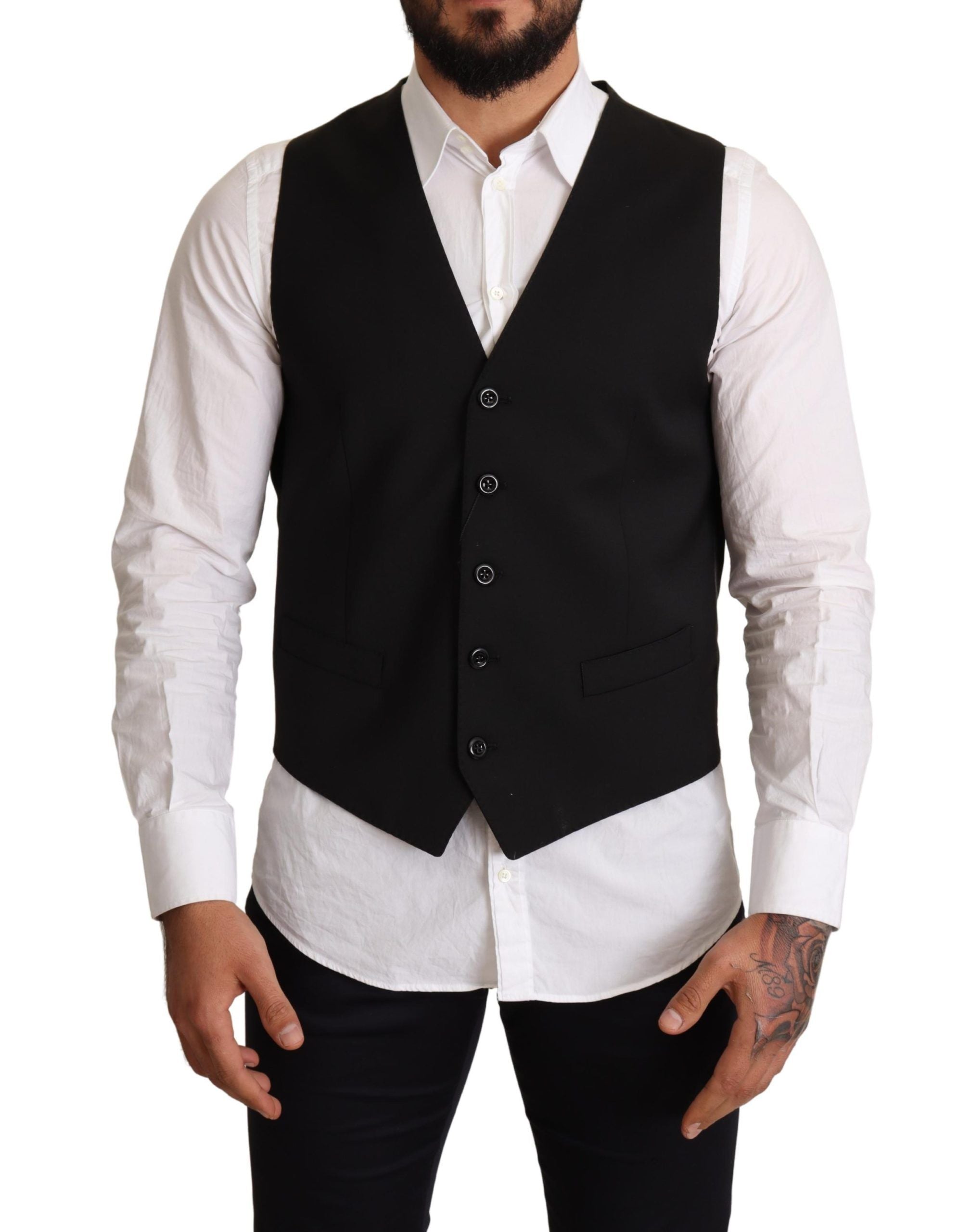 Dolce & Gabbana Elegant Black Formal Dress Vest - ACCEXO Main image