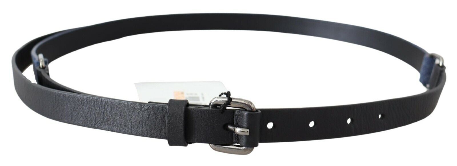 Costume National Elegant Black Leather Adjustable Belt - ACCEXO