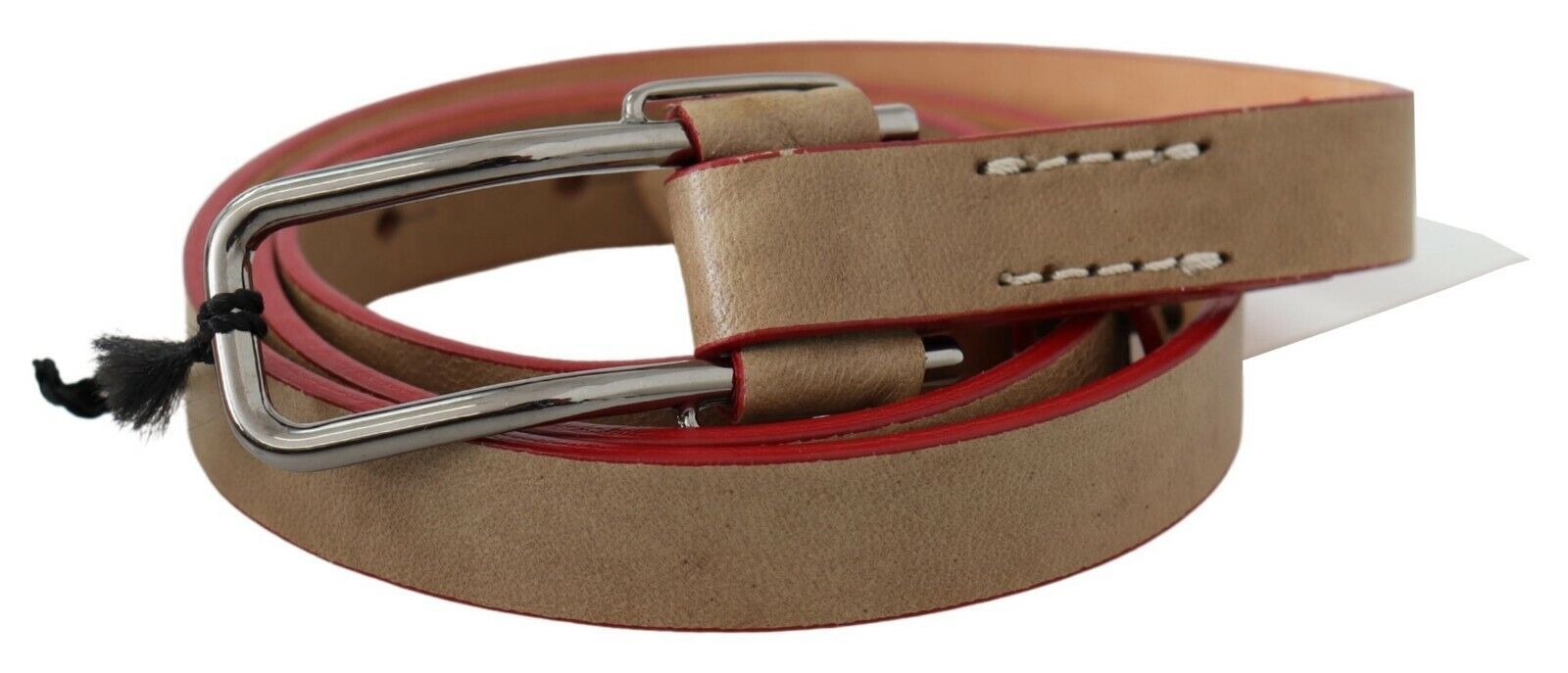 Costume National Beige Leather Fashion Belt - ACCEXO