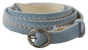 Costume National Chic Sky Blue Leather Belt - Buckle Up in Style - ACCEXO