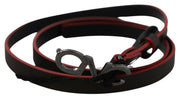 Costume National Maroon & Black Italian Leather Fashion Belt - ACCEXO