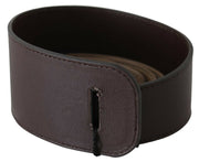 GF Ferre Elegant Dark Brown Braided Leather Belt - ACCEXO