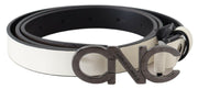 Costume National Metallic Gray Italian Leather Fashion Belt - ACCEXO