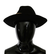 Dolce & Gabbana Elegant Black Lapin Wide Brim Panama Hat - ACCEXO
