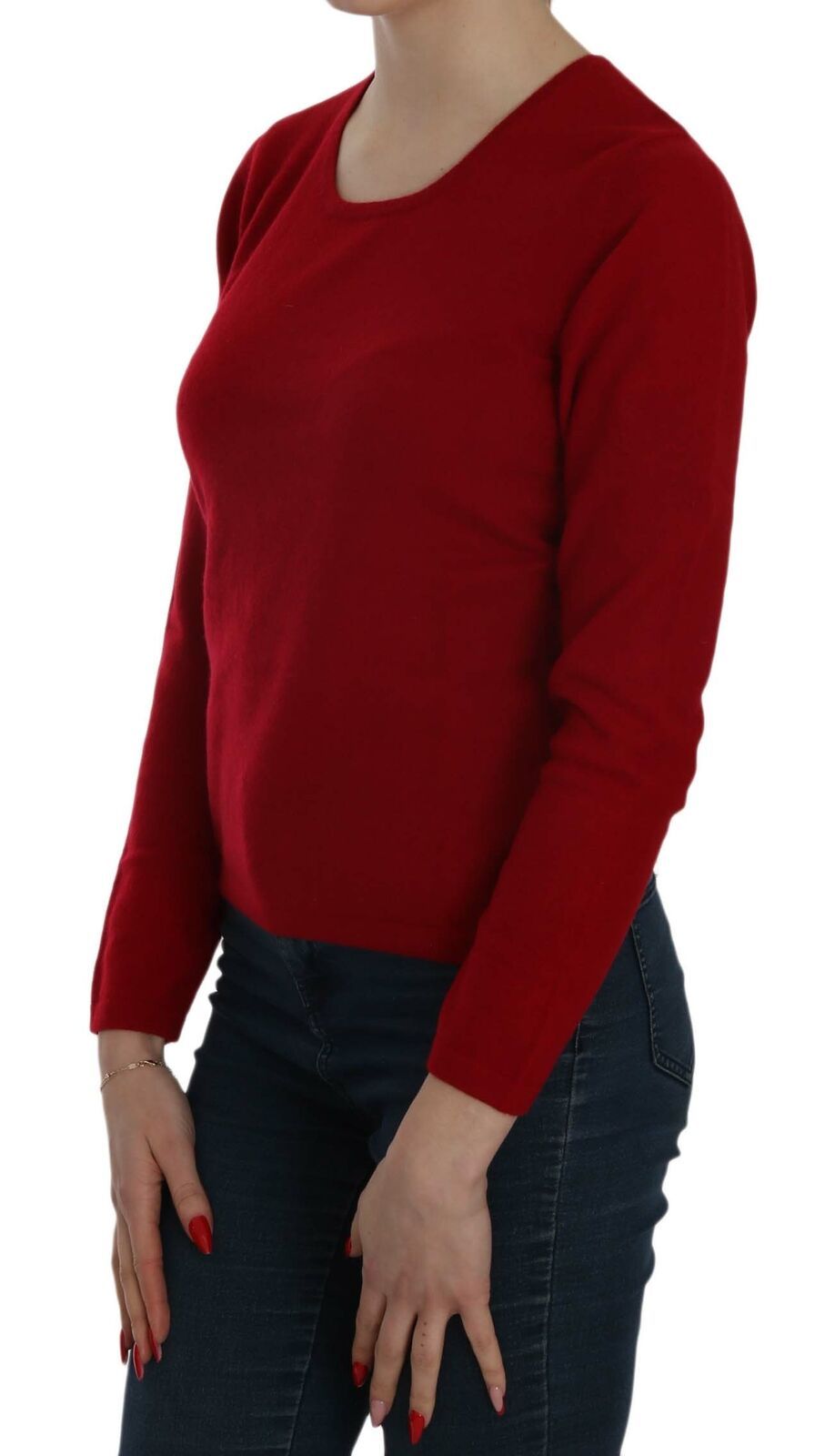 MILA SCHÖN Red Round Neck Pullover Cashmere Sweater - ACCEXO