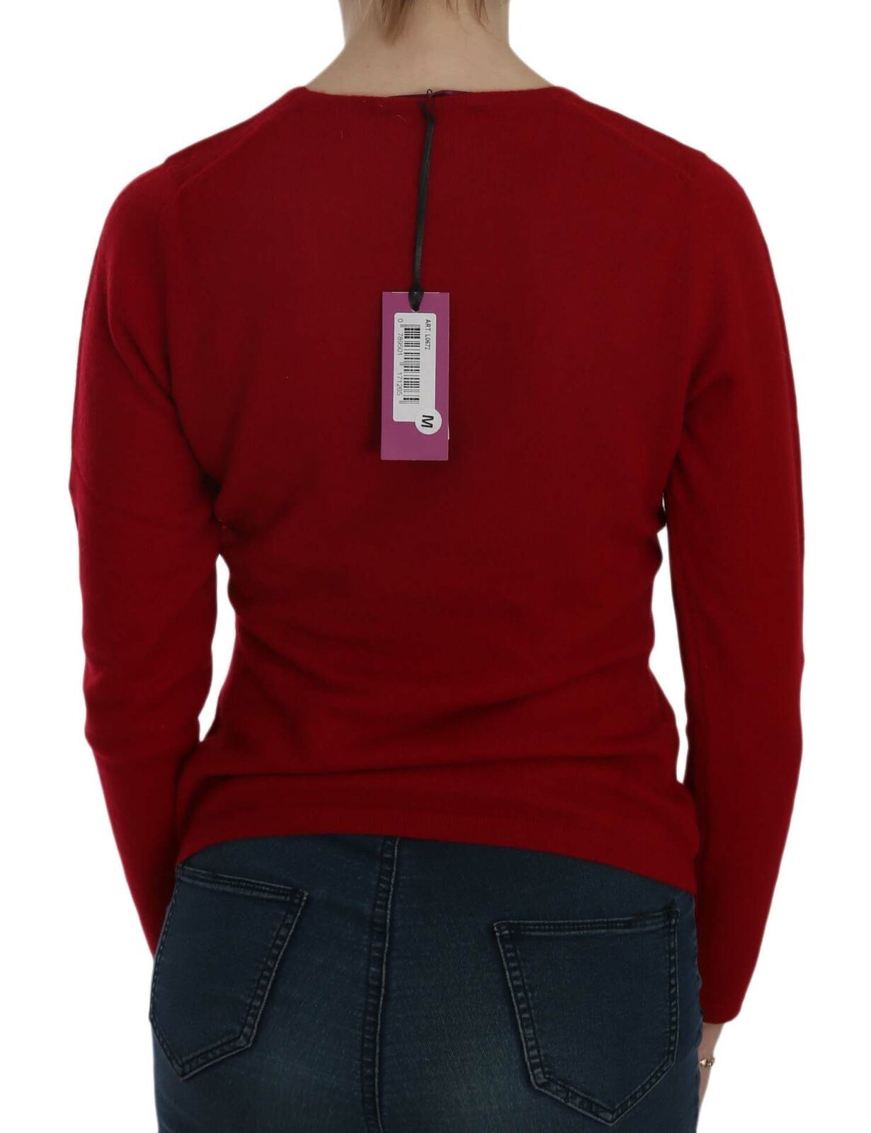 MILA SCHÖN Red Round Neck Pullover Cashmere Sweater - ACCEXO