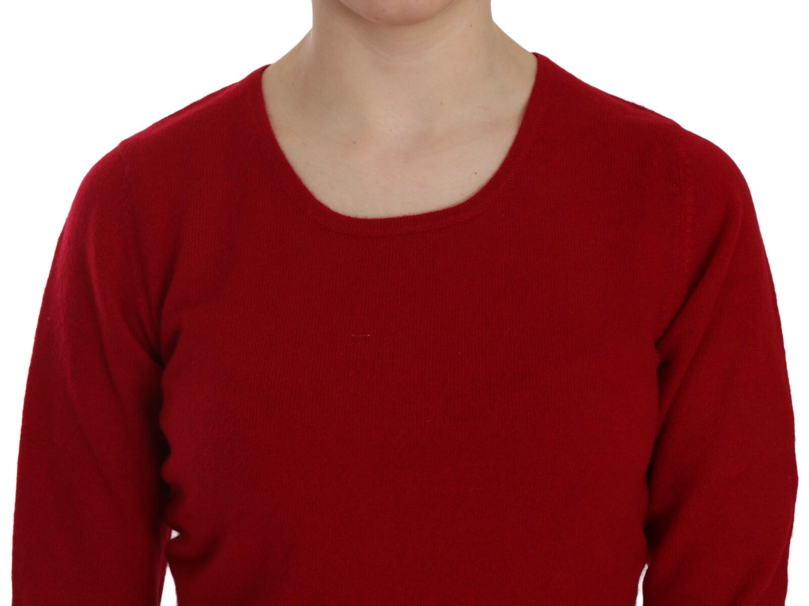 MILA SCHÖN Red Round Neck Pullover Cashmere Sweater - ACCEXO