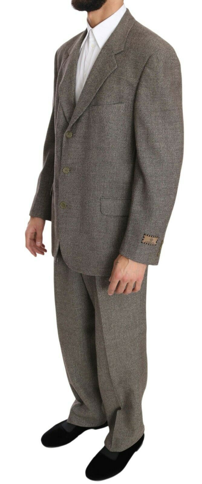 Fendi Elegant Light Brown Wool Men's Suit - ACCEXO