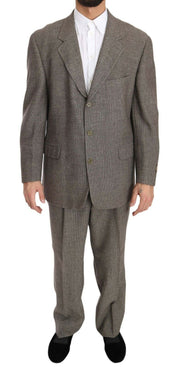Fendi Elegant Light Brown Wool Men's Suit - ACCEXO