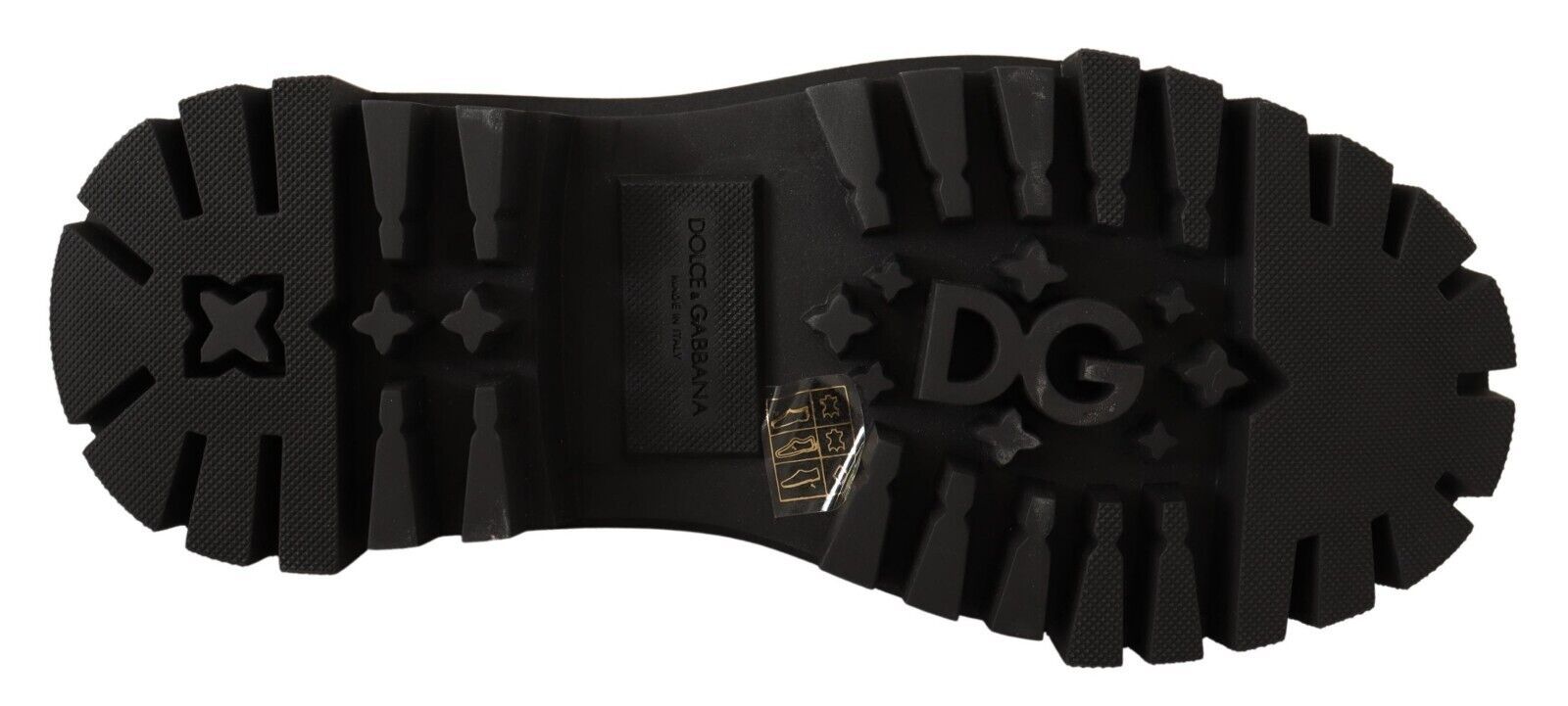 Dolce & Gabbana Studded Leather Combat Boots with Embroidery - ACCEXO
