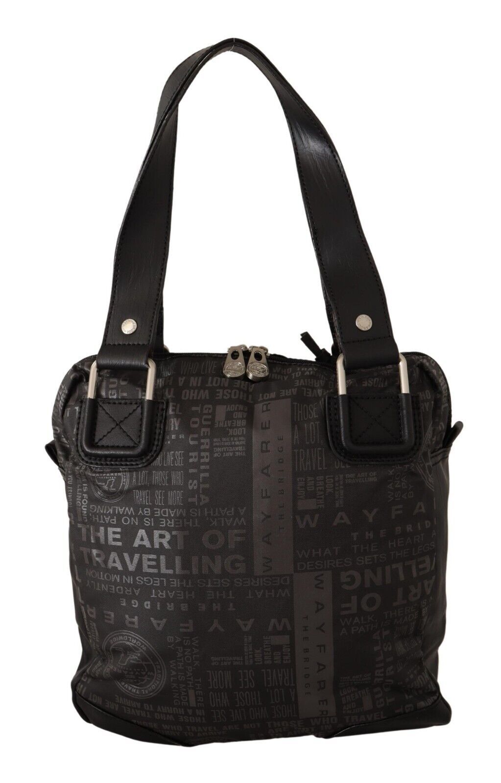 WAYFARER Black Printed Logo Shoulder Handbag Purse Bag - ACCEXO