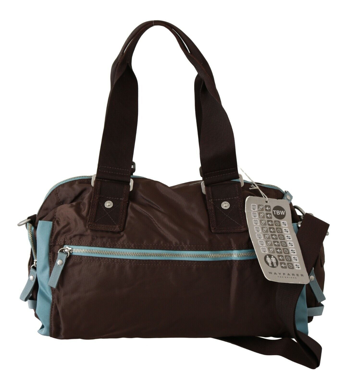WAYFARER Brown Handbag Duffel Travel Purse - ACCEXO