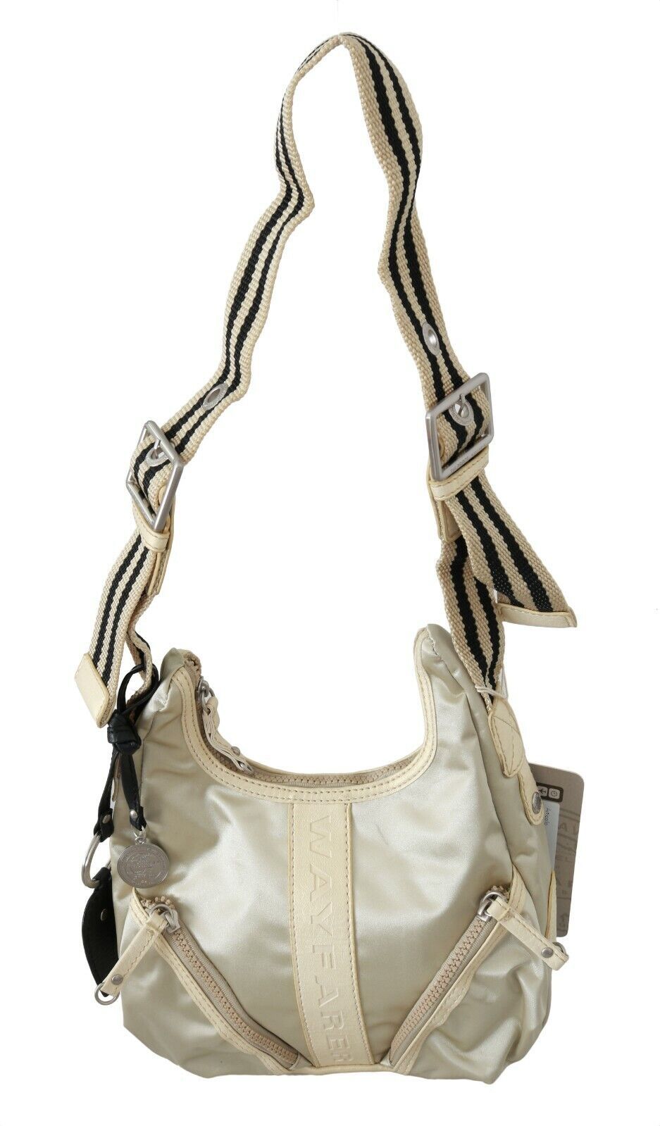WAYFARER White Shoulder Crossbody Sling Fabric Purse - ACCEXO