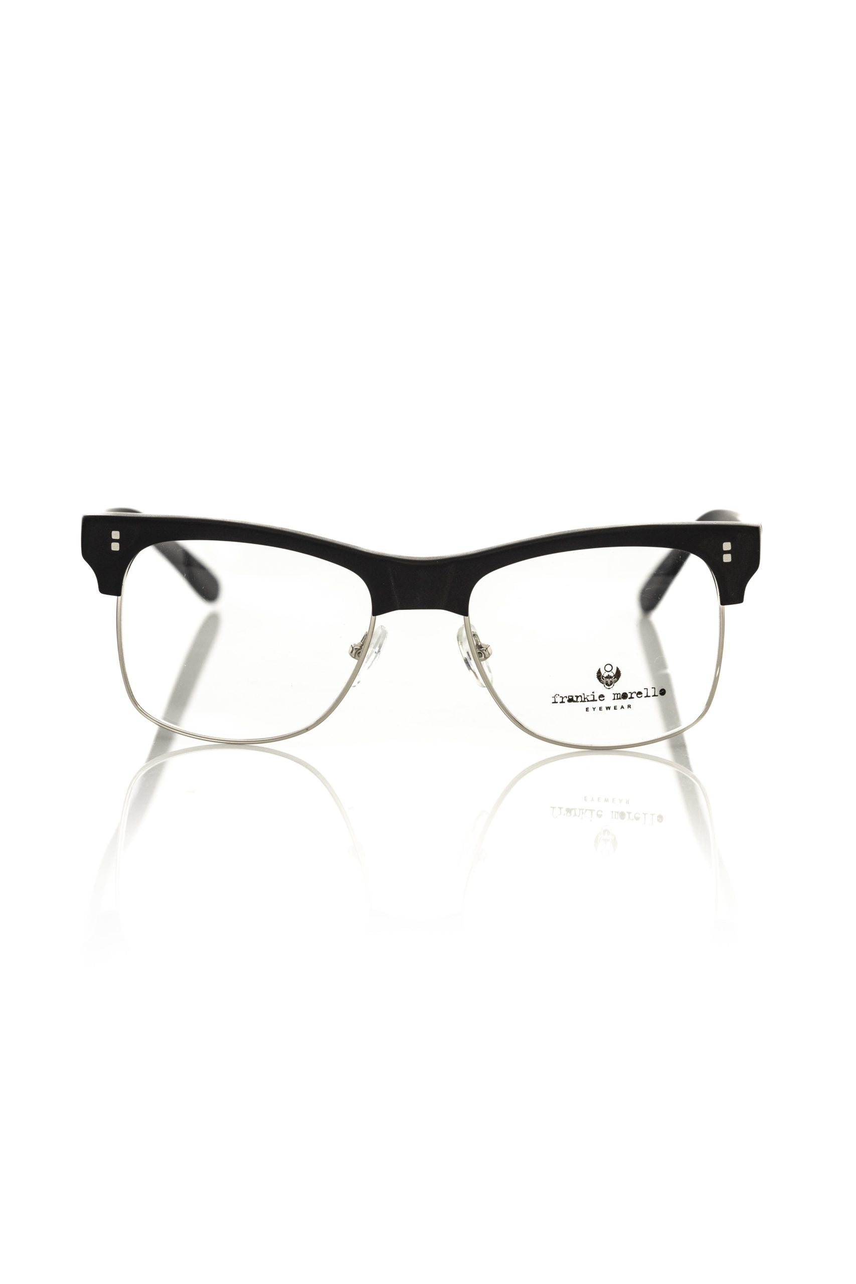 Frankie Morello Black Acetate Unisex Eyeglass Frame - ACCEXO