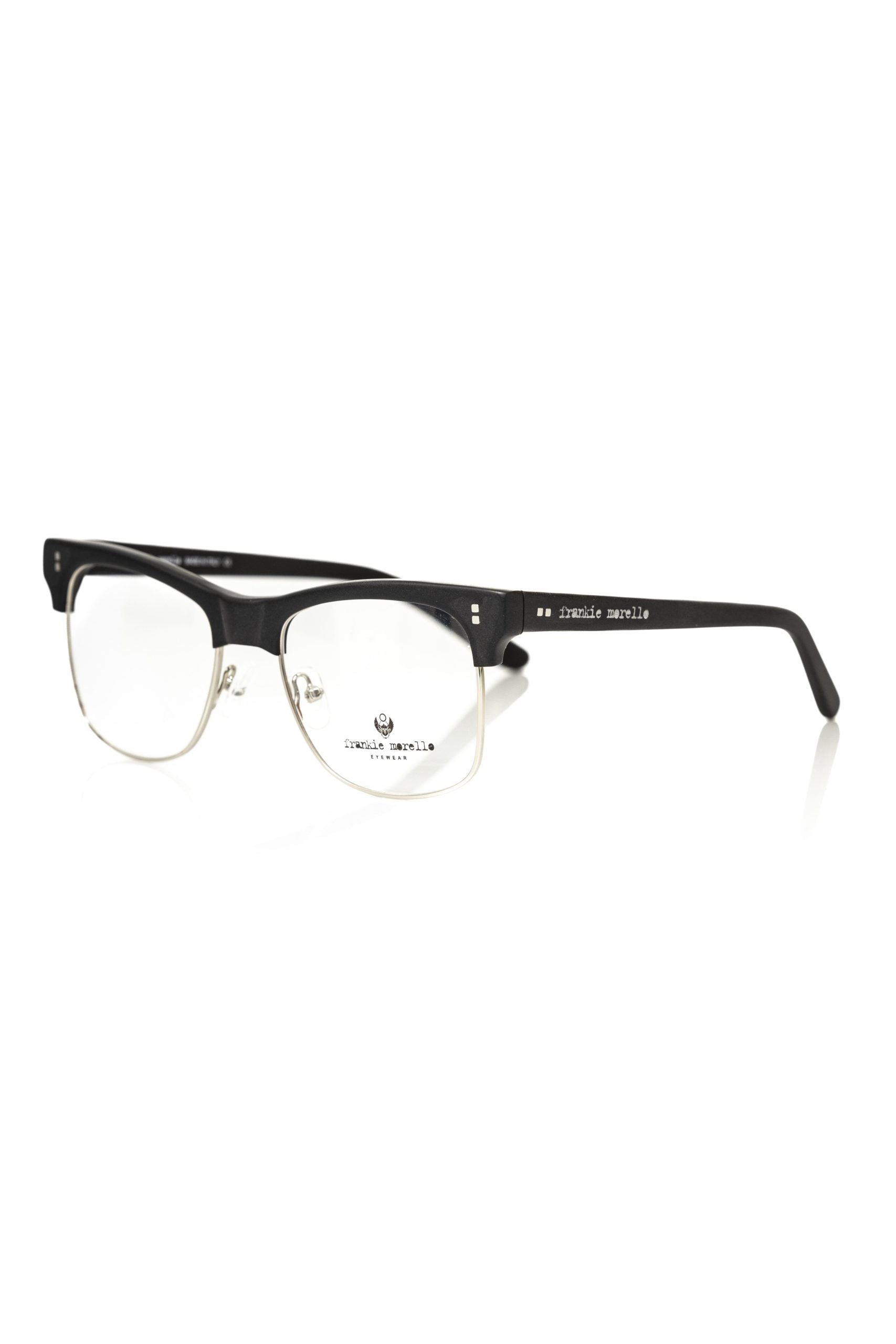 Frankie Morello Black Acetate Unisex Eyeglass Frame - ACCEXO