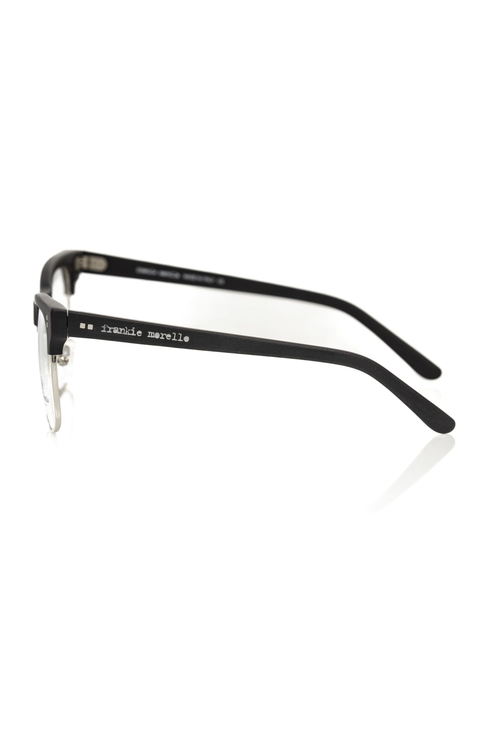 Frankie Morello Black Acetate Unisex Eyeglass Frame - ACCEXO
