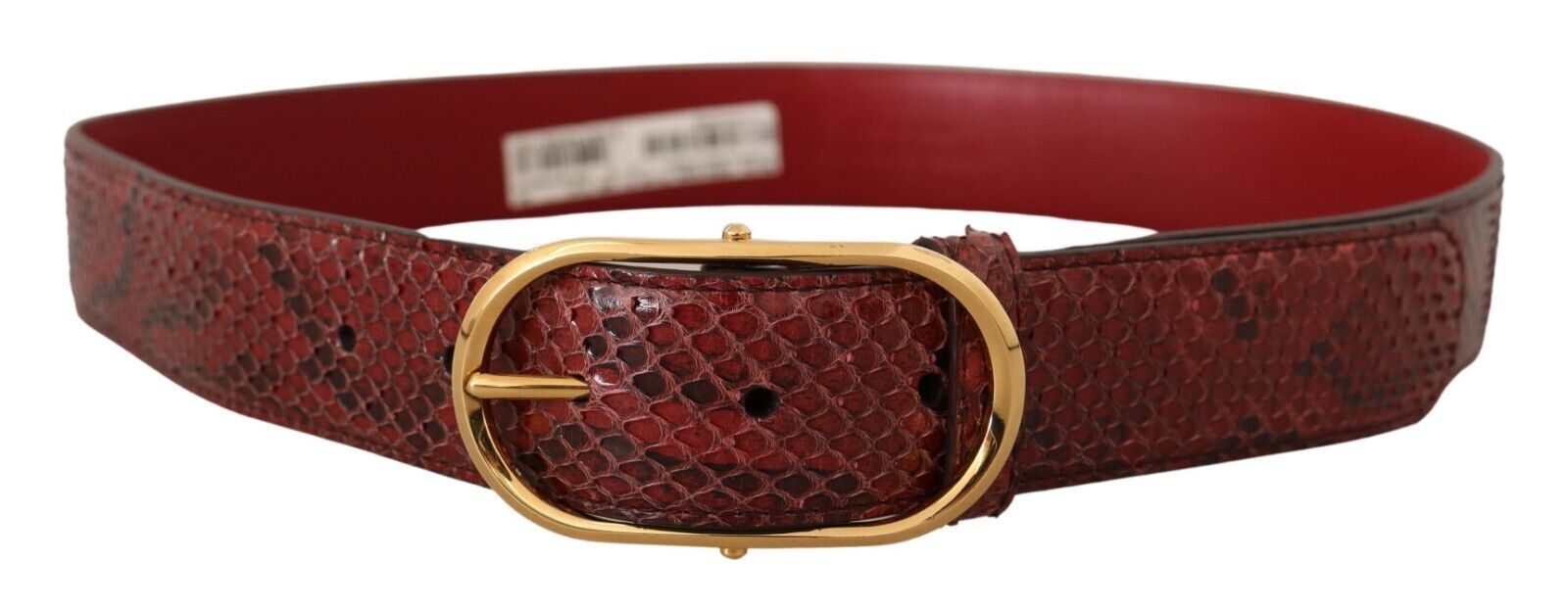 Dolce & Gabbana Elegant Red Snakeskin Leather Belt - ACCEXO