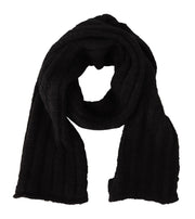 Dolce & Gabbana Elegance Unleashed Black Wool Scarf - ACCEXO