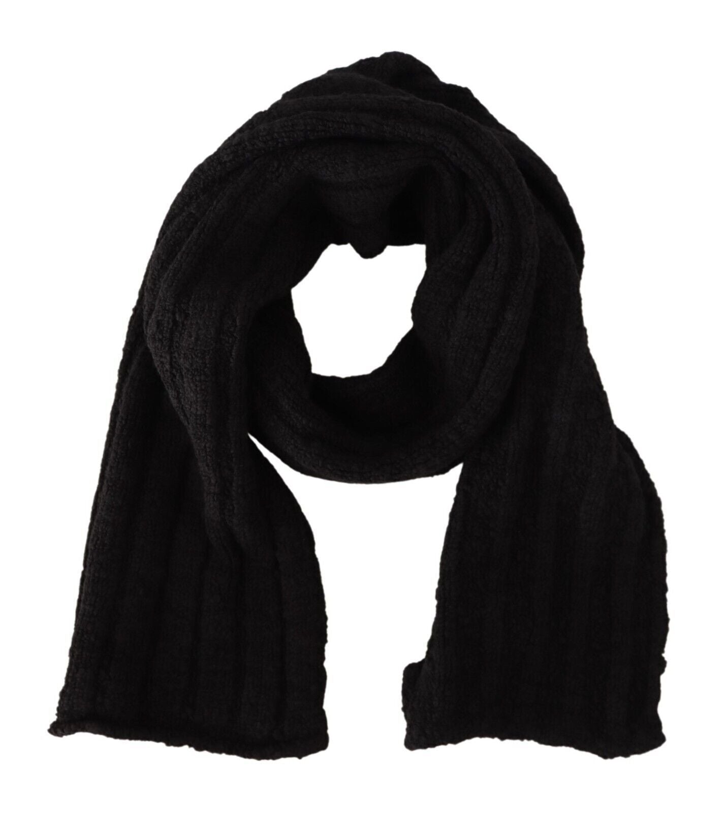 Dolce & Gabbana Elegance Unleashed Black Wool Scarf - ACCEXO