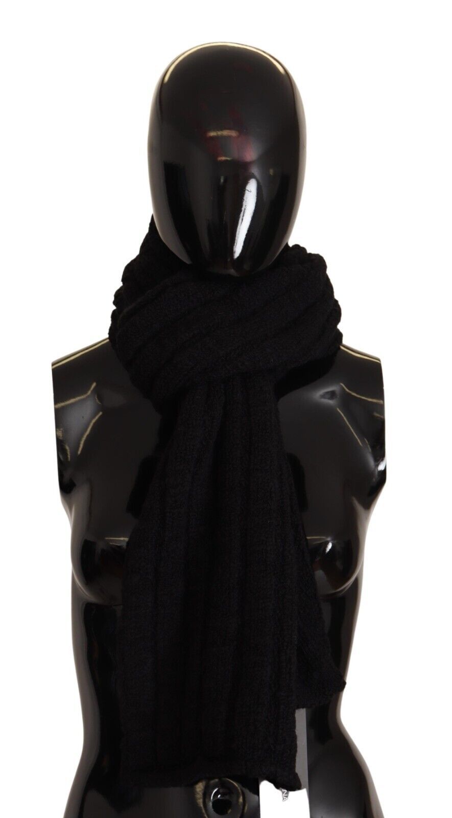 Dolce & Gabbana Elegance Unleashed Black Wool Scarf - ACCEXO