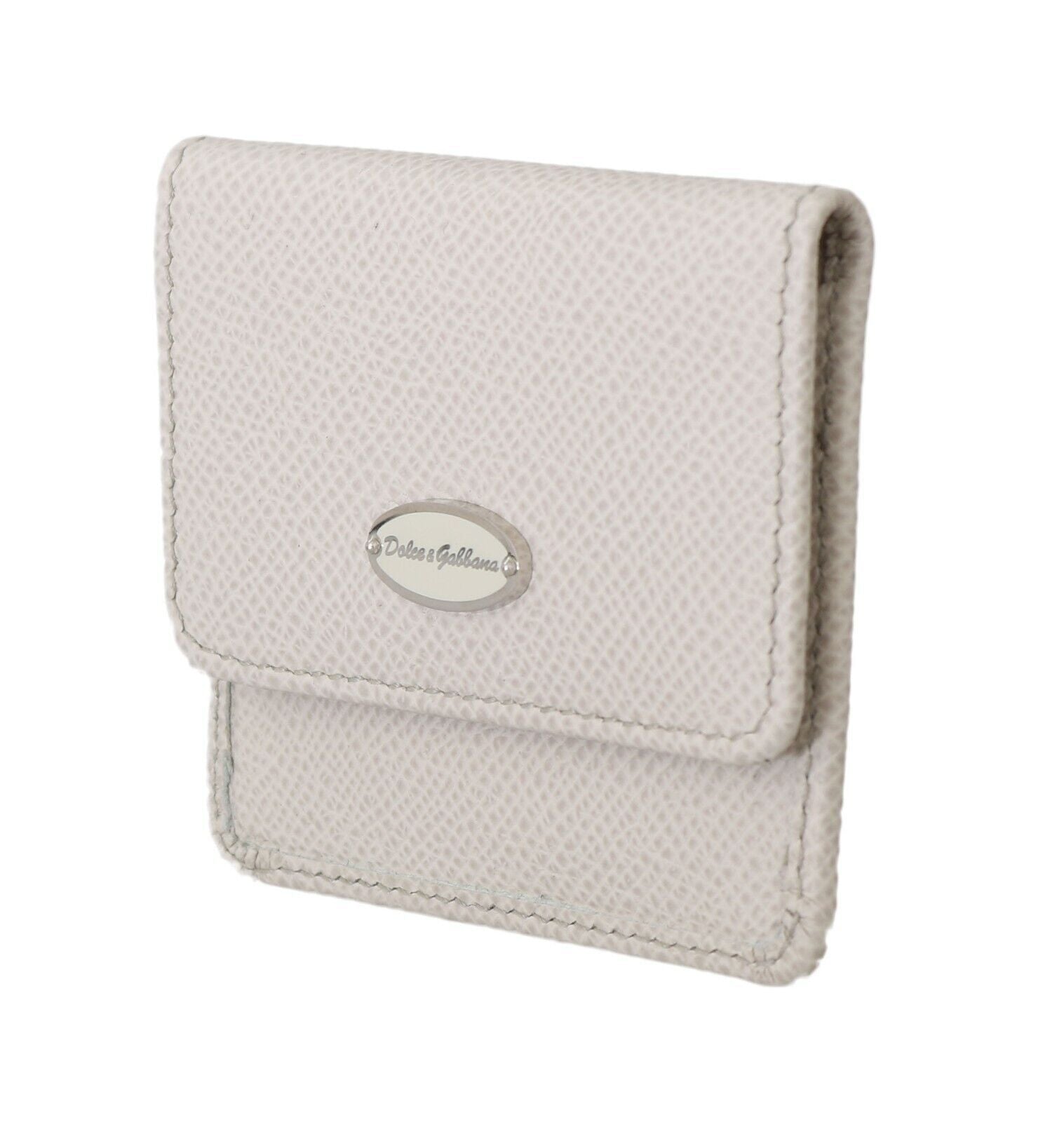 Dolce & Gabbana Chic White Leather Condom Case Wallet - ACCEXO