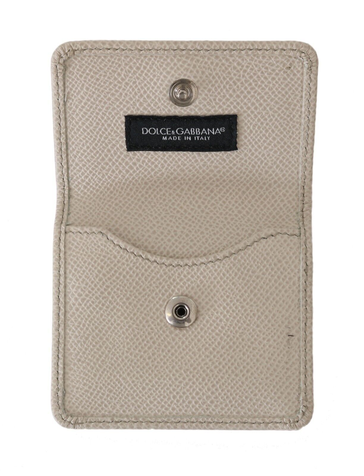 Dolce & Gabbana Chic White Leather Condom Case Wallet - ACCEXO