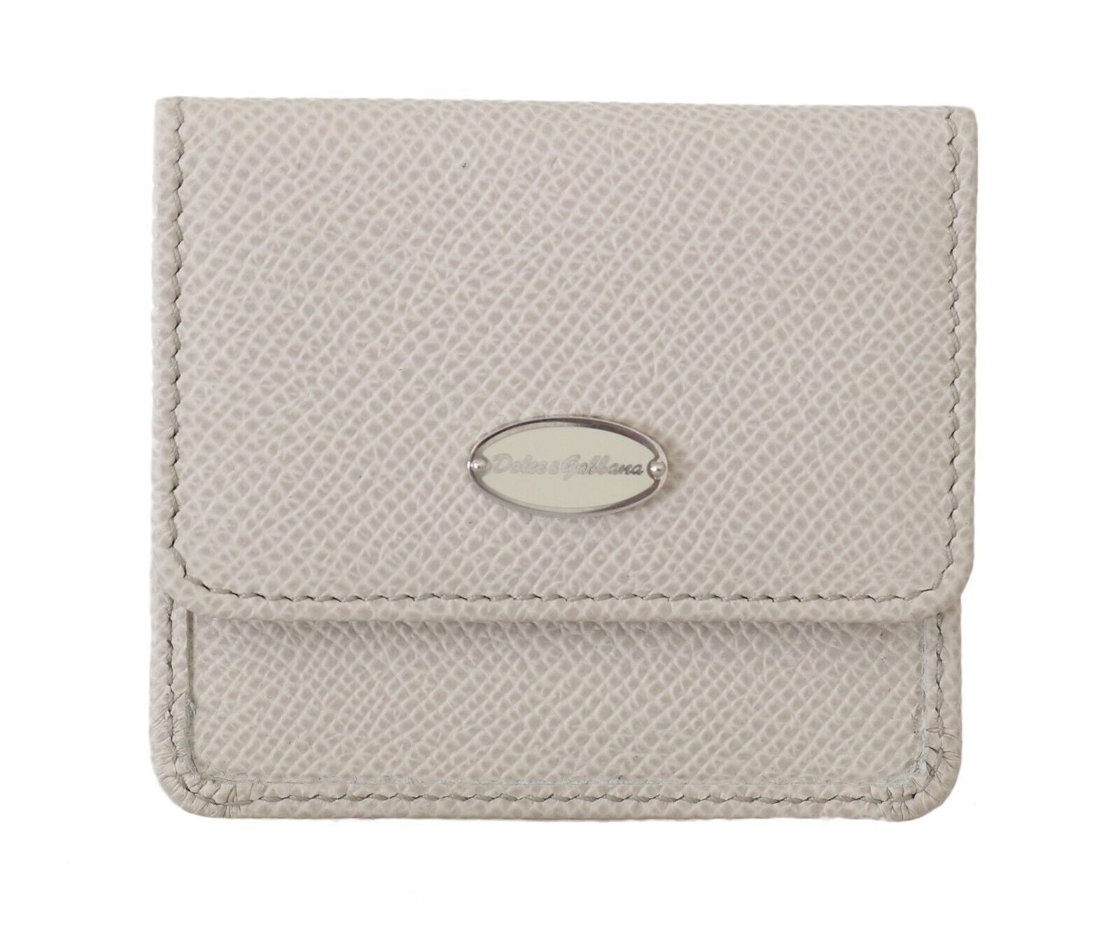 Dolce & Gabbana Chic White Leather Condom Case Wallet - ACCEXO