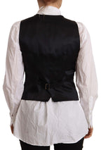 Dolce & Gabbana Elegant Black Wool Blend Waistcoat - ACCEXO