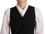 Dolce & Gabbana Elegant Black Wool Blend Waistcoat - ACCEXO