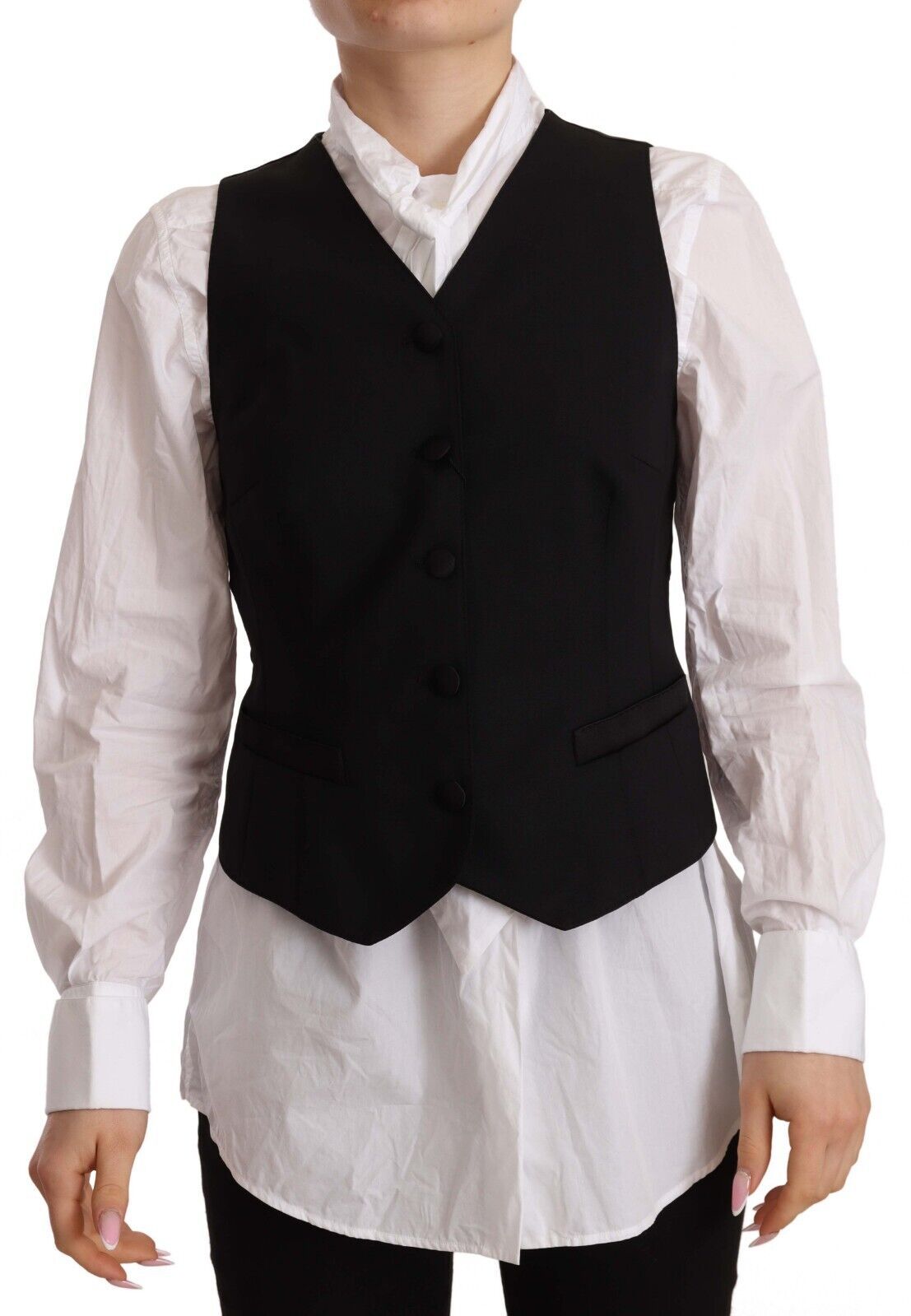 Dolce & Gabbana Elegant Black Wool Blend Waistcoat - ACCEXO Main image