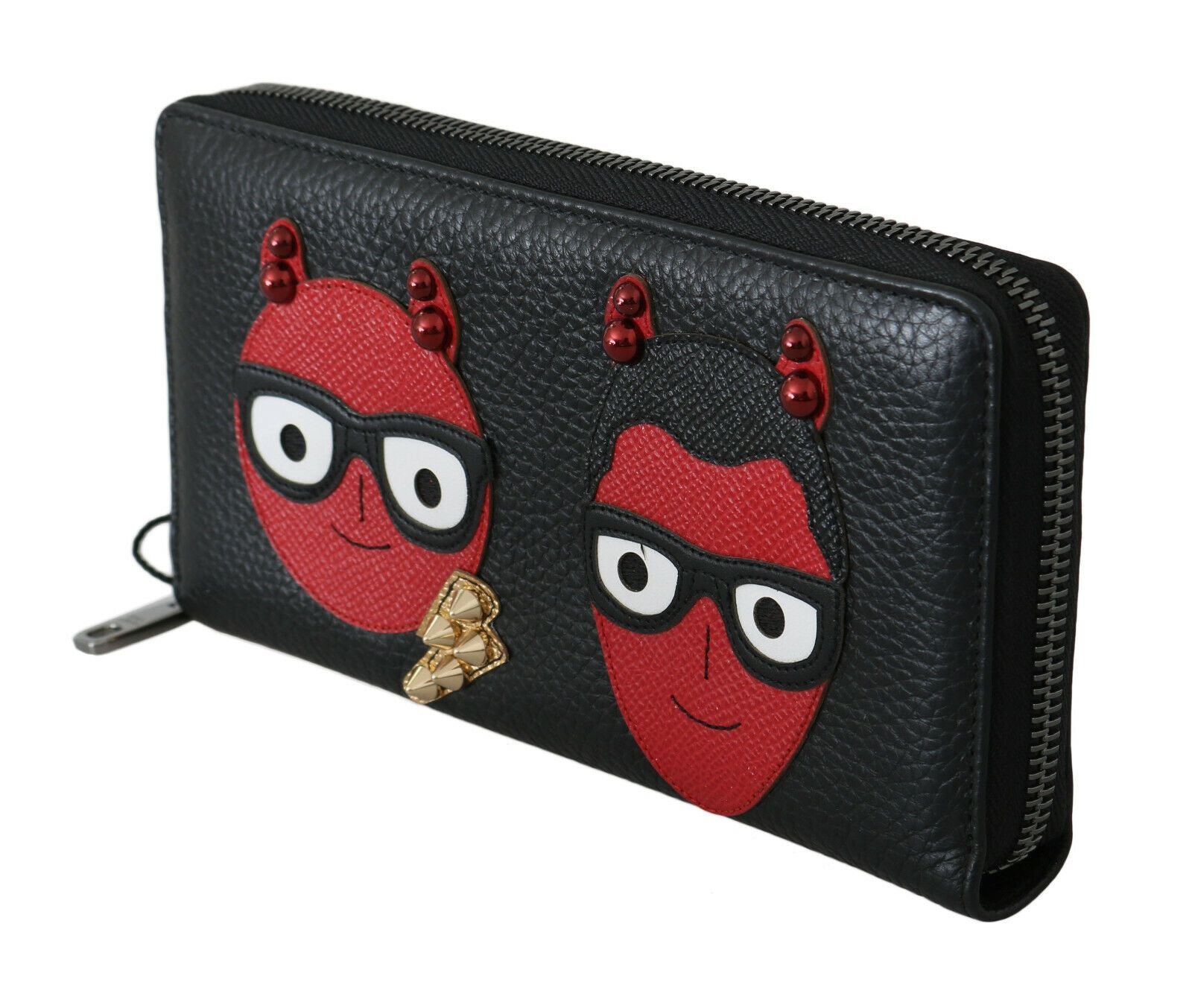 Dolce & Gabbana Chic Black and Red Leather Continental Wallet - ACCEXO