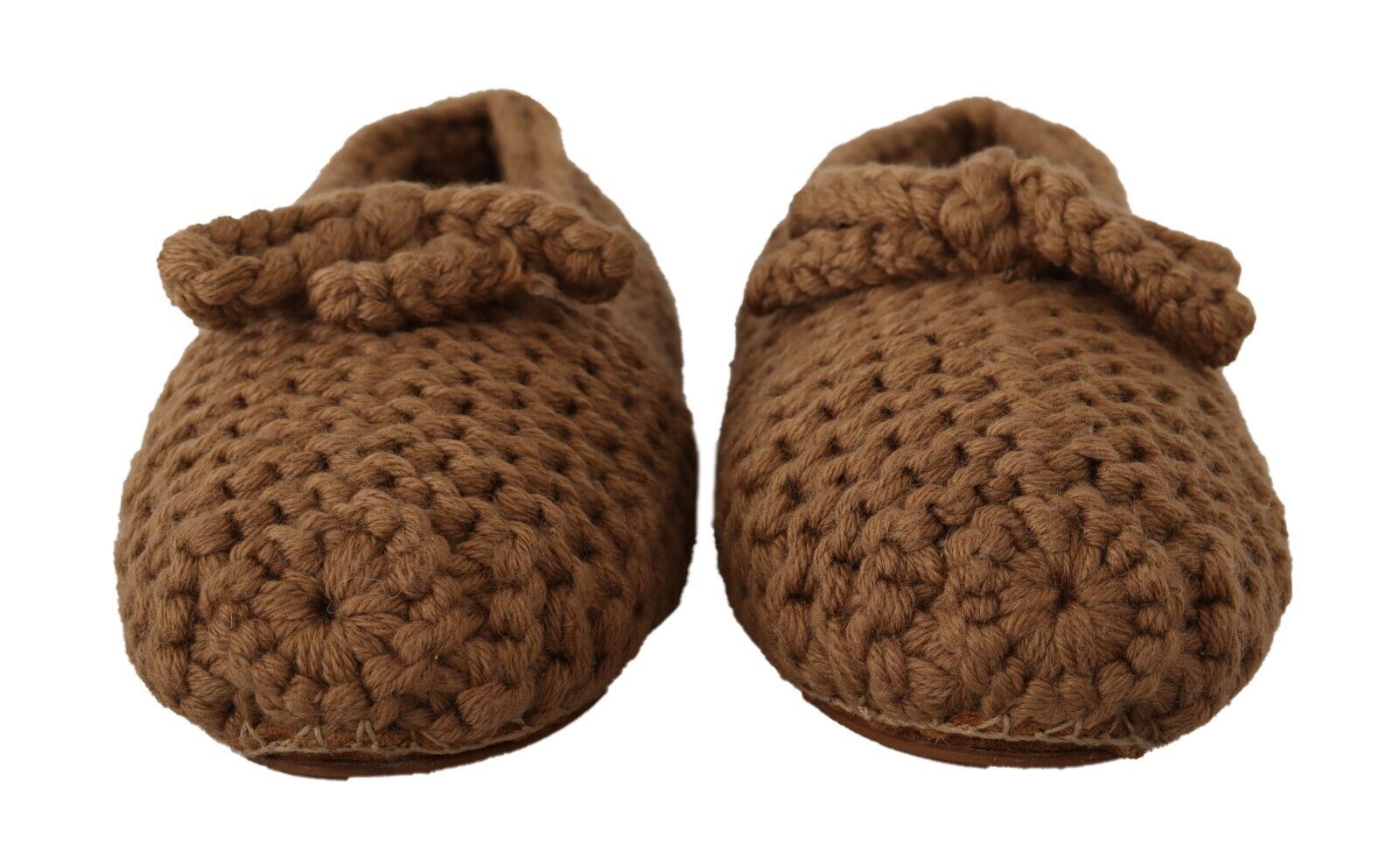 Dolce & Gabbana Elegant Wool Knit Ballerina Flats in Brown - ACCEXO