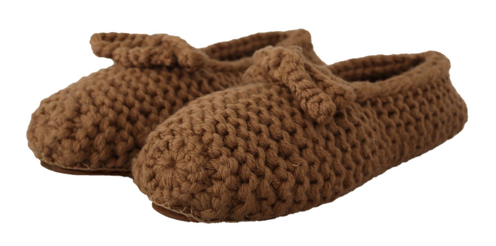 Dolce & Gabbana Elegant Wool Knit Ballerina Flats in Brown - ACCEXO