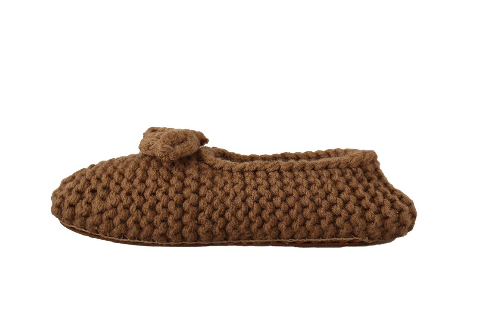Dolce & Gabbana Elegant Wool Knit Ballerina Flats in Brown - ACCEXO