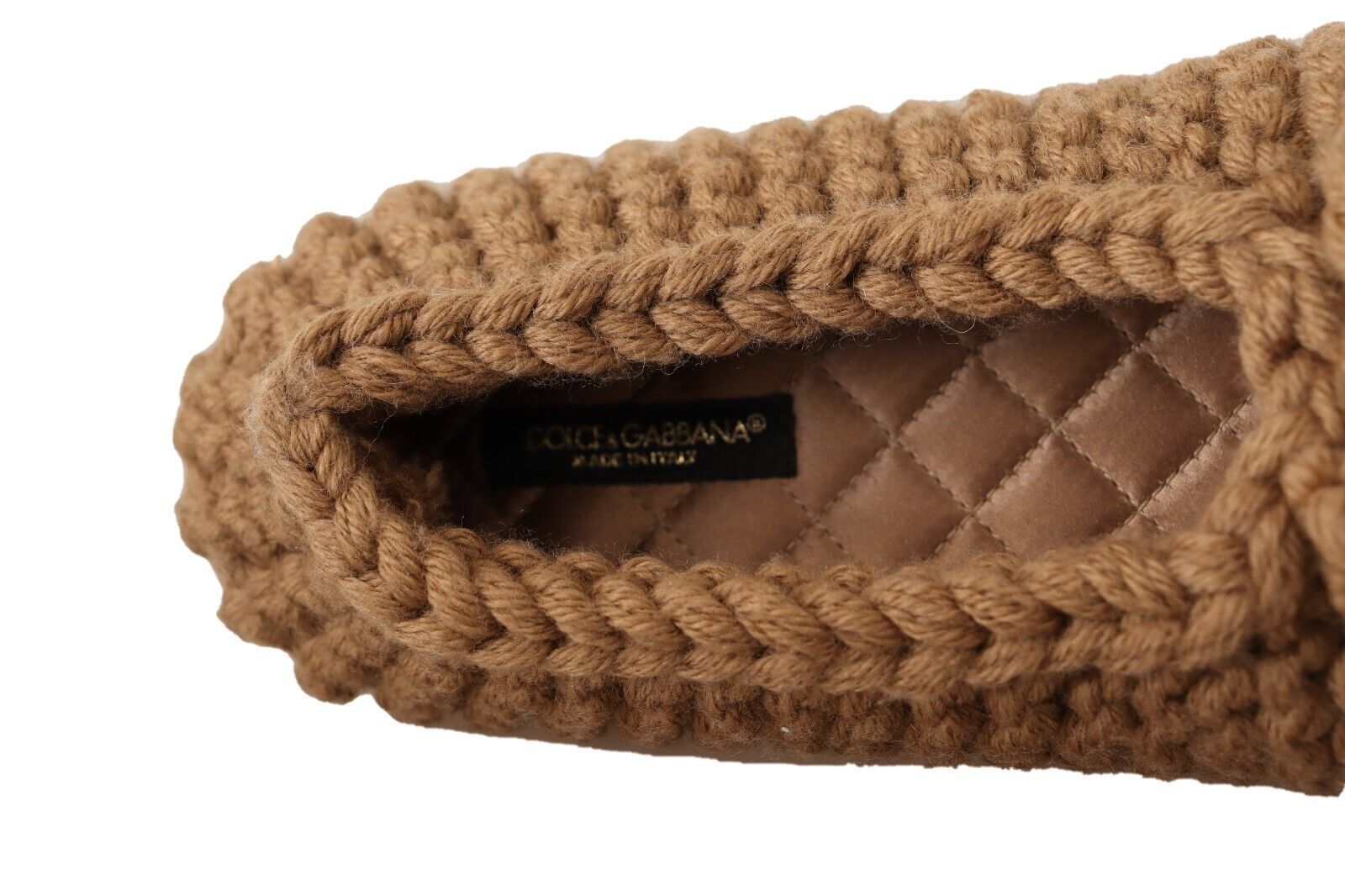 Dolce & Gabbana Elegant Wool Knit Ballerina Flats in Brown - ACCEXO