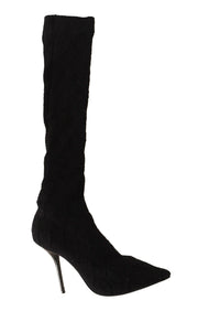 Dolce & Gabbana Elegant Black Stretch Socks Boots - ACCEXO