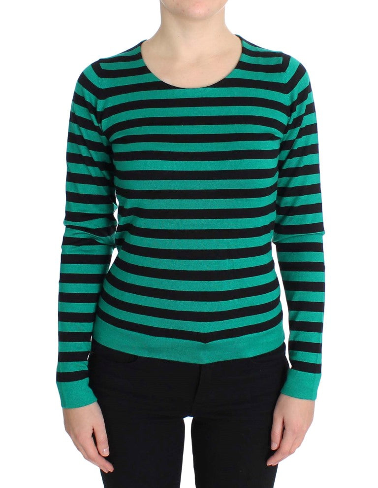 Dolce & Gabbana Elegant Striped Cashmere Silk Sweater - ACCEXO