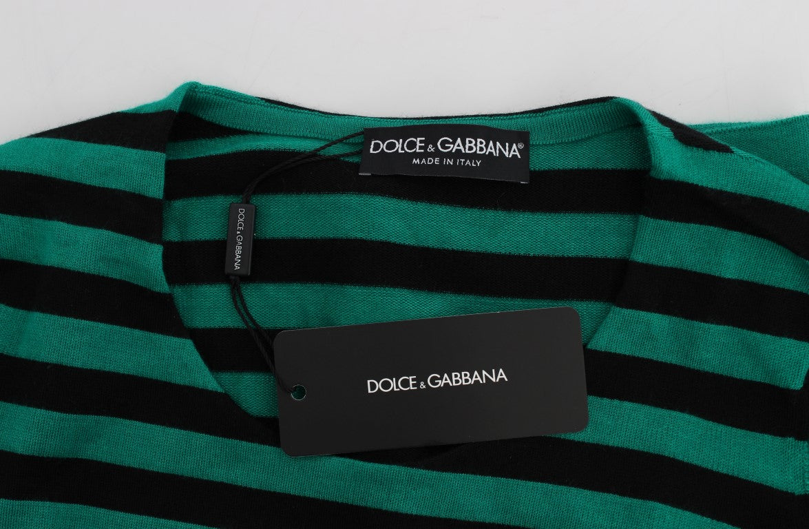 Dolce & Gabbana Elegant Striped Cashmere Silk Sweater - ACCEXO
