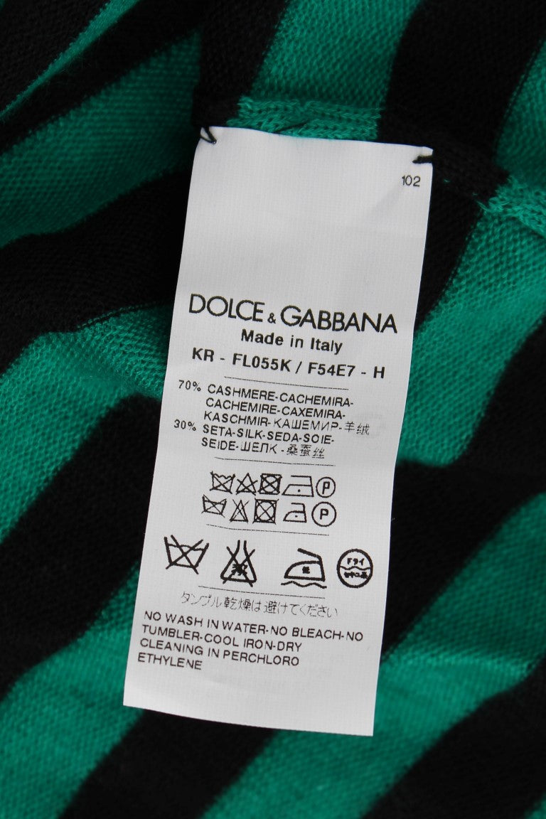 Dolce & Gabbana Elegant Striped Cashmere Silk Sweater - ACCEXO