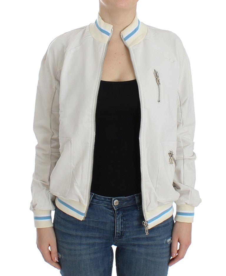 John Galliano Elegant White Zip Cardigan - ACCEXO